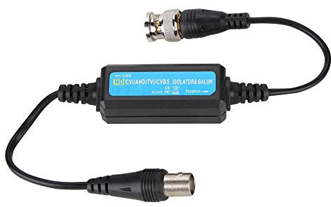 ASHATA BNC Video Masseschleifen Isolator, Kamera Koaxial Balun Mantelstromfilter für HD-TVI/CVI/AHD, BNC-Stecker auf Buchse