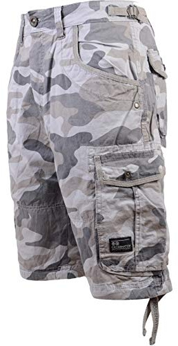 Crosshatch Mens Shorts Camo Combat Cargo Army Camouflage Gimster Summer Jeans Pants