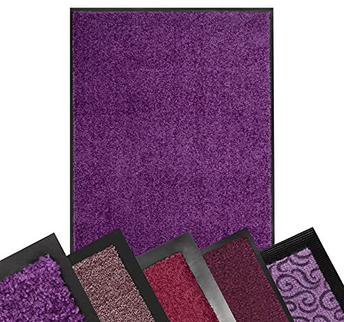 Schmutzfangmatte LILA - XXL Teppich für Flur Eingang Eingangsbereich innen & außen - Türmatte Sauberlaufmatte Fußabtreter Fussmatte - rutschfest & pflegeleicht (135 x 200 cm, Rhine)