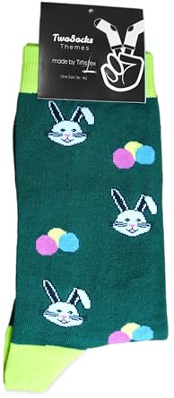 TwoSocks Ostern Socken Herren | Damen & Herren Strümpfe | Socken Ostern| Baumwolle, Einheitsgröße | Ostergeschenk (Osterhase)