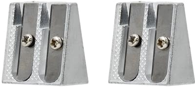 2PCS Metal Pencil Sharpeners with 2 Holes, Metal Sharpener Pencil Sharpeners for School Pencil for Home School Office Stationery