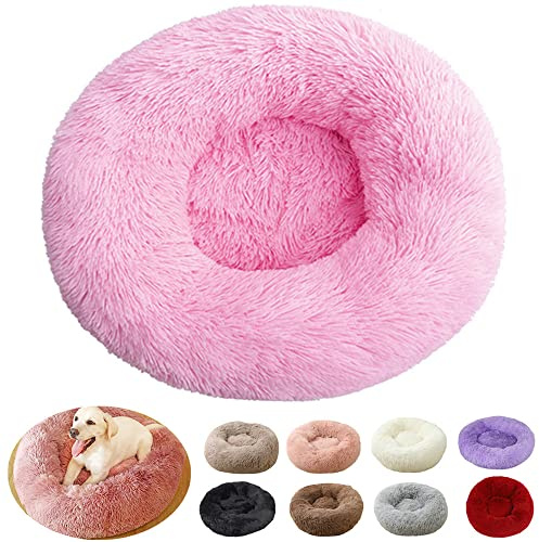 rngcpto Panier Chien, Panier pour Chien, Coussin Chien XXL, Tapis pour Chien Grande Taille, Puppy Love Panier Anti Stress, Lit Chien Orthopedique Moyen Taille (70cm, Rose Vif)