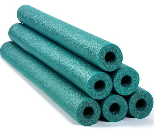 Hanaive 6 Pack Pool Noodles Swimming Floating Foam Tube 52 Inch Hollow Swim Noodles Bulk Floats Heavy Duty for Swimming Decoration Craft Projects Multi-Purpose(Green)