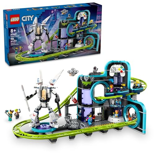 LEGO City Robot World Roller Coaster Building Set - Kids Engineering Toy with Posable Mech Suit for Boys & Girls, Ages 8+ - Gift Ideas for Christmas - 60421