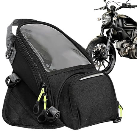 Gomice Sacoches De Réservoir pour Motos,Sacoche De Réservoir Magnétique pour Moto, Sac de réservoir de Moto à Poche Transparente, Sac de réservoir de Moto étanche, Sac de Moto magnétique avec Poche