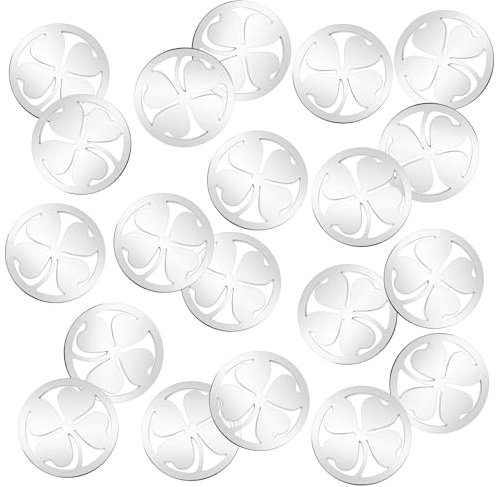 Otuuz 20 Jetons de Caddie avec Trèfle à Quatre Feuilles Jeton de Courses en Acier Inoxydable Porte-Bonheur Jeton Portable pour Caddie Puces pour Chariots de Courses pour Femme Shopping Supermarché