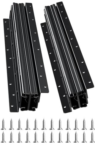 VEVOR Undermount Drawer Slides, 16 inch, Full Extension Ball Bearing Under Stair Cabinet Rails, 260 LB Load Capacity Heavy Duty Bottom Stair Cabinet Glides Track Runners,for DIY Replacement, Black