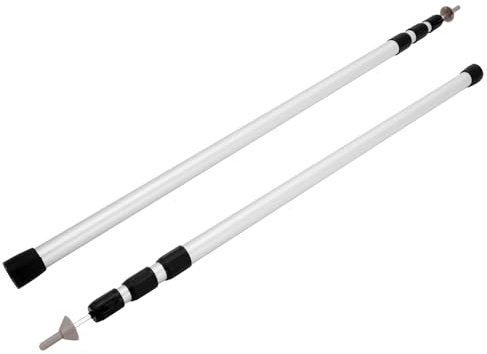 LN COZY CORNER Telescopic Tarp Poles 2PCS (90-230cm) - Adjustable Aluminum Tent Pole Awning Poles for Camping, Canopy, Sun Sail, Awning Rail & Outdoor Shelter Setup