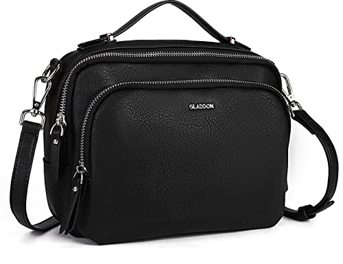 Gladdon Umhängetasche damen,Schultertasche mit Reißverschluss, Crossbody Tasche, Leder Handtasche Klein, Womenswear…