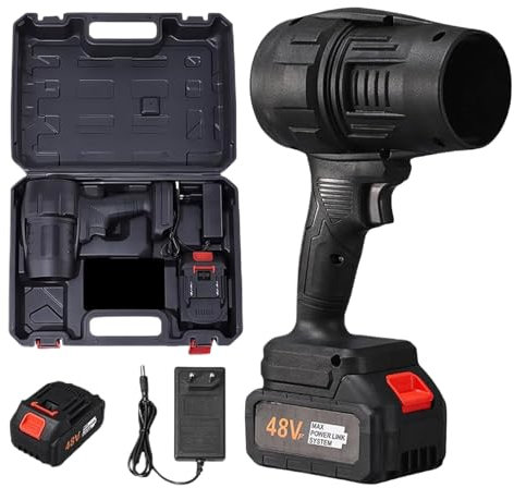 Ungtyb Souffleur De Feuilles sans Fil Électrique,Appareil À Air Comprimé Grande Puissance | Souffleur Variable Portable avec Batterie Et Chargeur pour Pelouse Allée Terrasse Jardin Camping