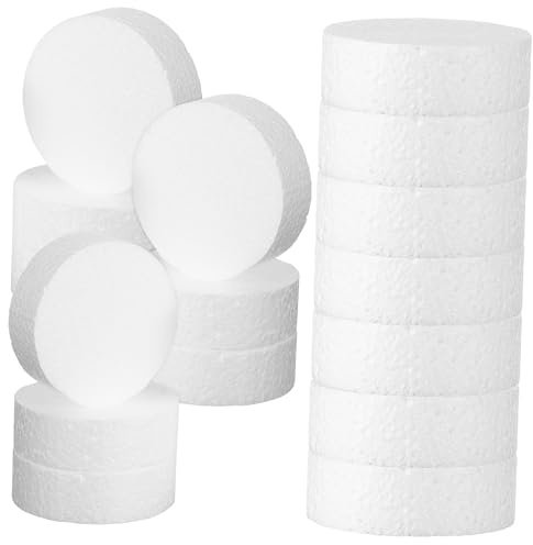 SHINEOFI 24Pcs Foam Circles High Density Round Foam Discs for Cake Decorating Crafts Floral Arrangements DIY Projects Easy to Shape and Foam Cake Rounds