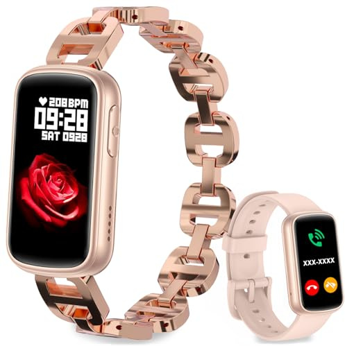 Fitoncloud Smartwatch Donna Chiamate BLE5.3,AI Q&A,Notifiche,1,47 HD Fitness Tracker Orologio con 130+ Sport e Fisiologia Feminile,SpO2 Sonno Cardiofrequenzimetro,IP68 Smart Watches per Android iOS