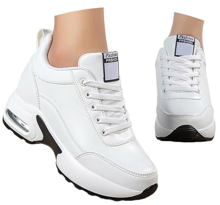 Scarpe da corsa da donna, traspiranti, comode, scarpe sportive Dirndl, antiscivolo, per il tempo libero, sneaker, palestra, fitness, scarpe da passeggio, scarpe estive, O bianco., 38 EU