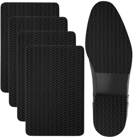 4 Piezas Set de Reparación de Suelas de Zapatos, Suelas de Goma Antideslizantes Autoadhesivas, Adhesivo de Reducción de Ruido Autoadhesivo Antideslizante