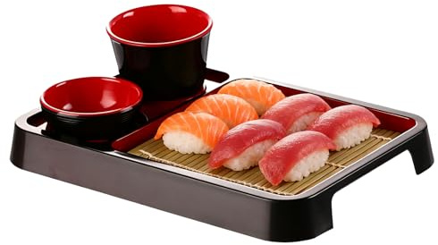 Fuente Para Servir Abs - Juego De 25x17,5 Cm, Plato Para Fideos Fríos, Portavasos Para Condimentos | Vajilla De Comedor Para El Hogar, Desayuno, Almuerzo, Verduras, Frutas, Base Antideslizante, Estilo