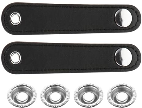 Homoyoyo 2pcs Universal Black Pu Leather Accordion Bellows Strap Replacement with Buckle for Accordion Players Designed to Prevent Loosening and Damage
