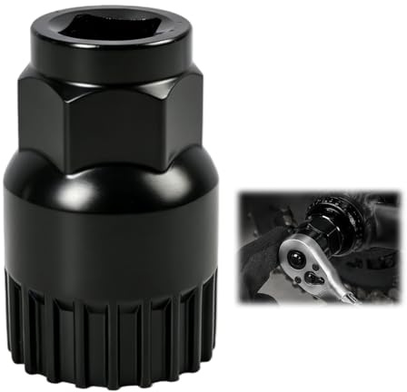 Sylalxeba 1 Pièce Extracteur Pédalier Vélo Noir, Outil 24mm 20 Dents pour Boîtier de Pédalier, Raccord 1/2 Pouce