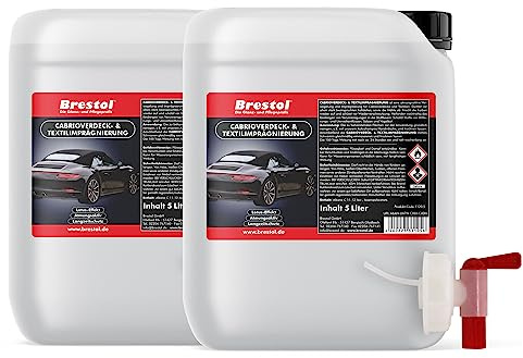 BRESTOL® Impregnación convertible de 10 litros, incluye grifo de salida de 51 mm, impregnación universal para capota