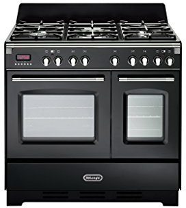 De Longhi MEM 965T NN ED Cuisinière à gaz 5 feux + 2 fours électriques ventilés, 90 x 60 cm, couleur anthracite, ligne Mastercook
