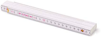 Metrie™ – 1x Règle Pliante en Bois Règle Pliante de 2 m de long, Règle graduée avec | Graduation duplex - Fabriqué dans EU (1, BLOCK52)