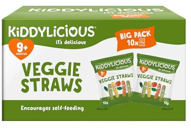 Kiddylicious Veggie Straws Box - Delicious Snacks for Kids - Suitable for 9+ Months - 10 Packs