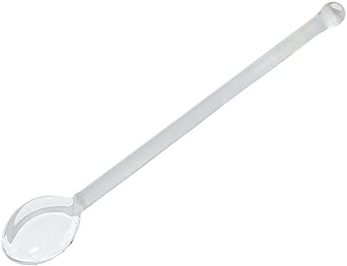 U/ D Cucchiaio in vetro, lavabile in lavastoviglie, resistente al calore, cucchiaino di vetro per tè, caffè, sale, feste, casa, 1 pezzo (trasparente)