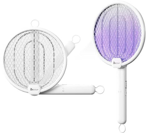 Raqueta Matamoscas Mosquitos Electrica Mata Moscas Mosquitos Electrico Antimosquitos Matamoscas Portátil y Lámpara UV Insecto Asesino Eléctrico Fly Killer Bug Zapper 4000V USB Recargable