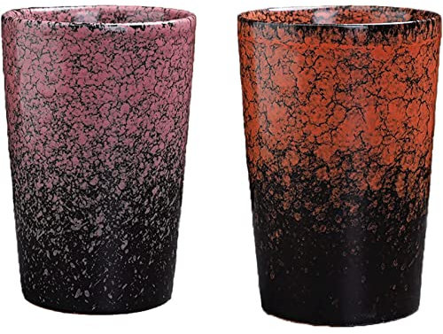 OLOTU Tazas de té de cerámica sin asa, Taza Grande, Superficie esmaltada Colorida, Juego de 2 Tazas de té Chinas, Juego de Tetera de gres Vintage