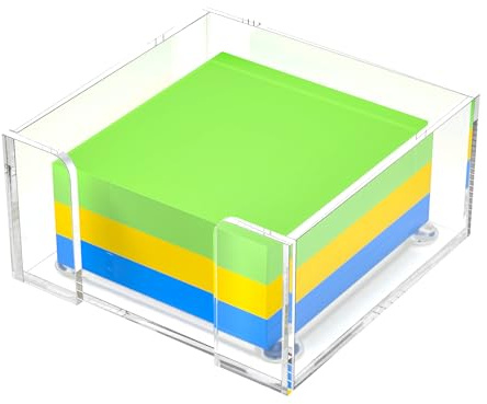 GVPIPYS Sticky Note Holder, Clear Acrylic Notepad Holder for 3 x 3 Sticky Note Storage,Acrylic Sticky Note Dispenser for Classroom and Office Desk Organizer
