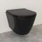 Alpenberger Hänge WC Schwarz Matt für Bad und Gäste WC | Moderne Toiletten | Kloschüssel mit Toilettendeckel mit Absenkautomatik | Wand WC Spülrandlos