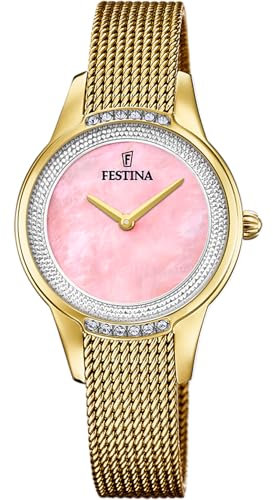 Festina Montre Pour Femme F20495/2 Mademoiselle Boîtier en Acier Inoxydable Doré Bracelet en Acier Inoxydable Doré