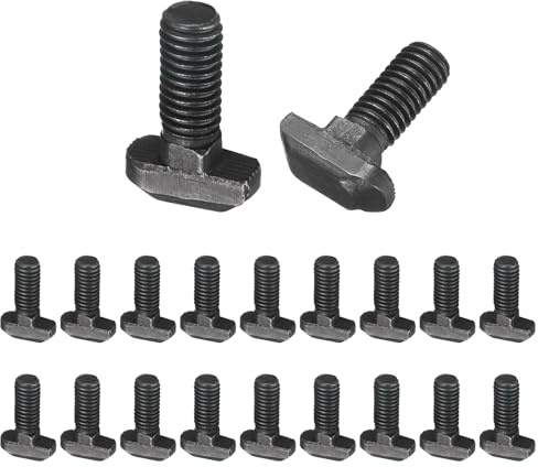 uxcell 20pcs M8x20mm t Slot Drop-in Bolt, Carbon Steel Hammer Head Bolts t Shape Stud Sliding Screw for European Standard 40 Series Aluminum Profile