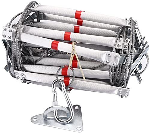 KHLMSRXJ Escalera de Cuerda de Rescate de 16 a 98 pies, Escalera de Escape, Trabajo de Emergencia, Respuesta de Seguridad, Rescate de Incendios, Escalada en Roca, Escalera de Incendios Port