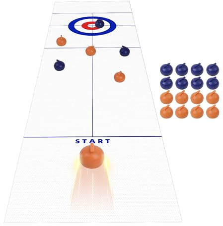Mini-Tisch-Shuffleboard – Tragbares Curling-Spielset, Multifunktionales Familienbrettspiel, 53×10 Zoll Große Spielfläche | Indoor-Freizeitaktivitäten Für Kinder Und Erwachsene Zu Hause Und Freundschaf