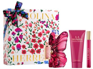La Bomba. Set de regalo con Eau de Parfum 80 ml, loción corporal 100 ml, y una fragancia en formato viaje de 10 ml.. Fragancia para mujer con notas florales y orientales.