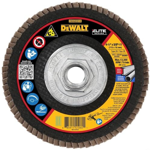 DEWALT DWA8281H 60G T29 XP Ceramic Flap Disc, 4-1/2 x 5/8