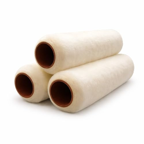 Tru-Lamb 9 Lambskin Paint Roller Covers – 100% Natural Lambswool Professional Roller for Oil & Latex Paint, Stain, Varnish & Sealers – Smooth Professional Finish (9 x 3/8 - 3 Pack)