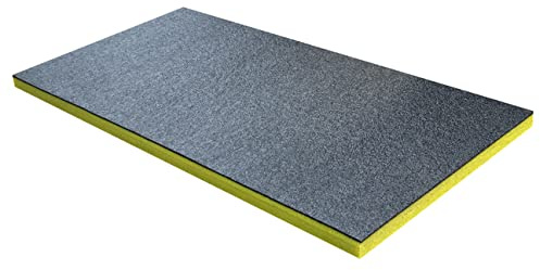Shadow Foam Medelstort ark – 1 000 mm x 500 mm | Skär och skala av skum för verktygslåda, flygfodral, gör-det-själv och verktygsförvaringssystem (30 mm, gul)