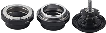 1-1/8 34mm Headset Set, Aluminum Bearing Lightweight Headset, Headset with Top Cover for 28.6mm Straight Steering Tube Fork Bearing(Black)