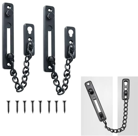 KAYEF 2 chaine de securite porte chainette porte, entrebailleur de porte chaine, chainette porte avec vis, pour chaines de securite de porte pour maisons, ecoles, portes et fenetres interieures
