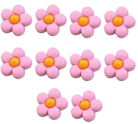 10 Stycken Plastknappar Knappar Barn, Barnknappar Babyknappar Blomknappar För Flickor Och Pojkar-rosa+gul-18mm