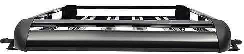 Grande galerie de toit en aluminium noir - 130 x 101 cm - Barres de toit en aluminium