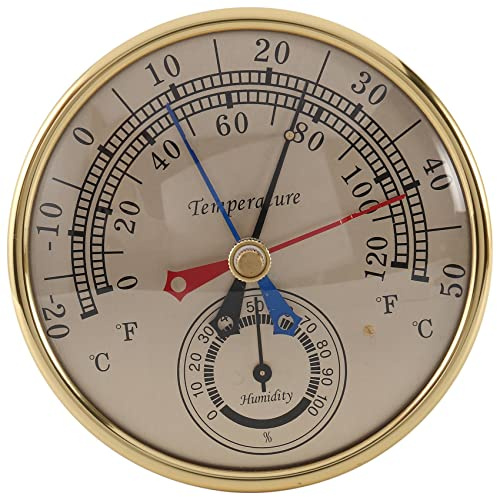 Hubceuo 5inch Min Max Thermometer Hygrometer Wall Mount Wall Hang Analog Indoor Outdoor Anti Rain Temperature Humidity Meter