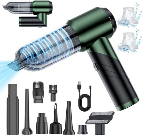 BelonLink Aspirador de Mano, 15000Pa Aspiradora Sin Cable Potente, Mini Aspirador Plegable Portátil, 6000mAh Aspirador de Mano Recargable, 3 Velocidades, HEPA-Filtro Lavable, para Coche Oficina Hogar