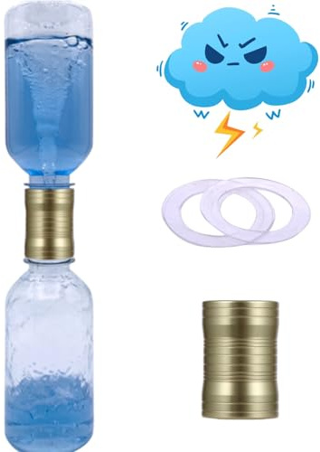 Tornado Maker - Jouet météo - Tube de connexion en aluminium ultra léger - Avec 2 bouteilles vides - Jouet tornade étanche - Convient pour les expériences scientifiques des enfants (doré)