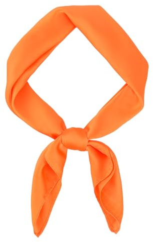 GoGou Square Scarf for Women Necktie Silk Like Neck Scarf Lightweight Bandanas Chiffon Hair Scarf Gifts for Wedding Valentine Birthday (Orange)