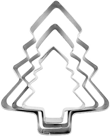 Stampini per biscotti natalizi, in acciaio inox, antiaderenti, a forma di omino di pan di , albero di Natale
