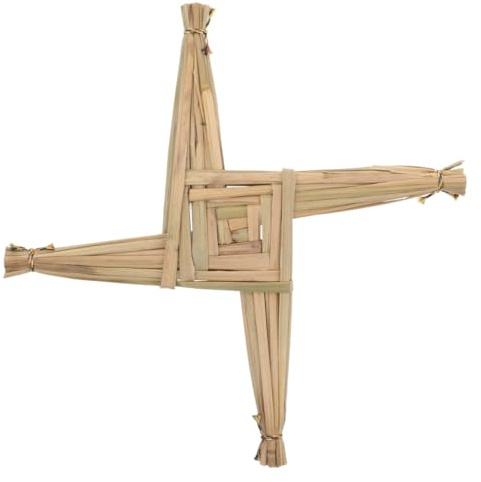 Alipis Croce di Santa Brigid tessuta a mano – Croce sospesa in paglia irlandese per porta di casa, simbolo della cultura irlandese, croce da tavolo per fattoria, Irlanda, patrimonio, artigianato
