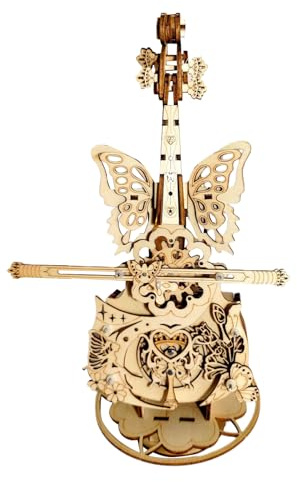 Cello-Box 3D Puzzles – Cello-Box aus Holz, ideal für visuelle Komplexität | Puzzle integriert visuelle Elemente Modell Jigsaw Model Secret Realm Music Box | Music Box Puzzle Mechan