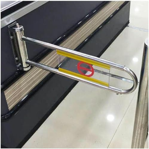 Puerta de metal de una sola entrada para supermercado, portal de seguridad de resorte de cierre automático para bibliotecas y almacenes, puertas batientes duraderas plateadas y amarillas